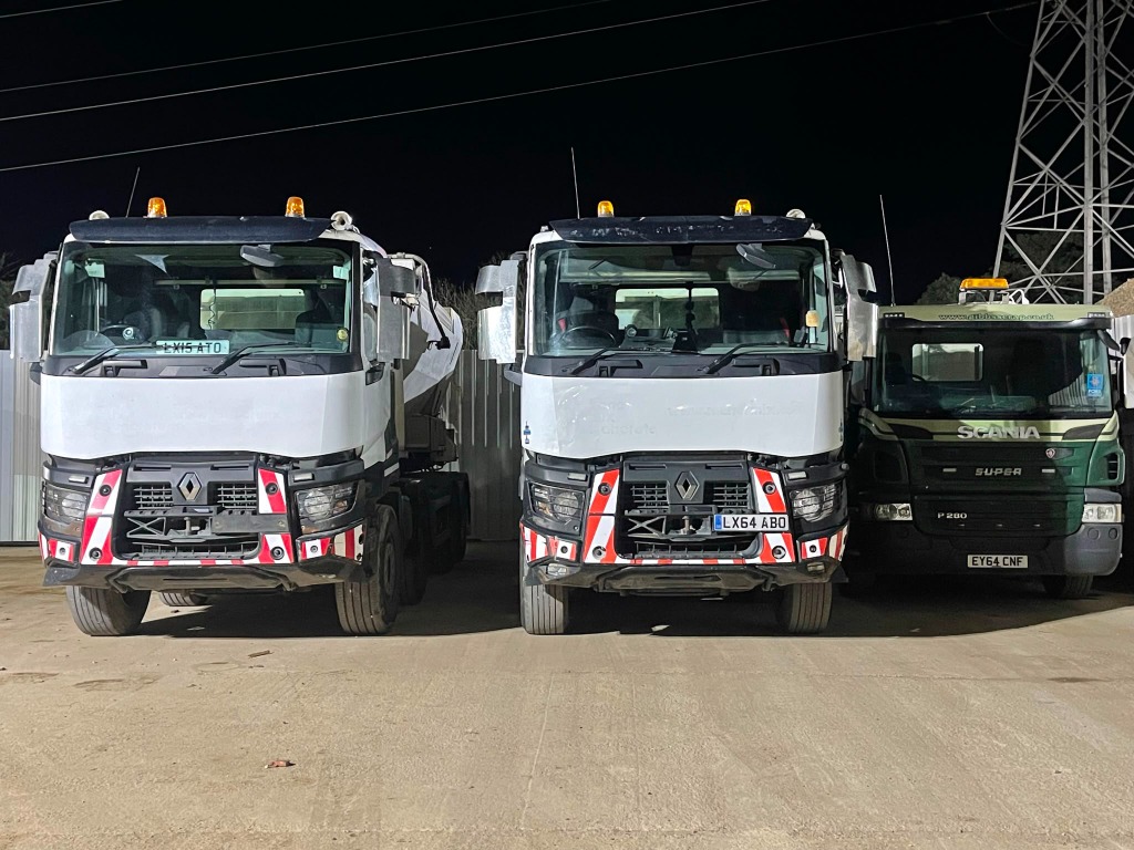 Volumetric Delivery Truck Pouring Concrete North London